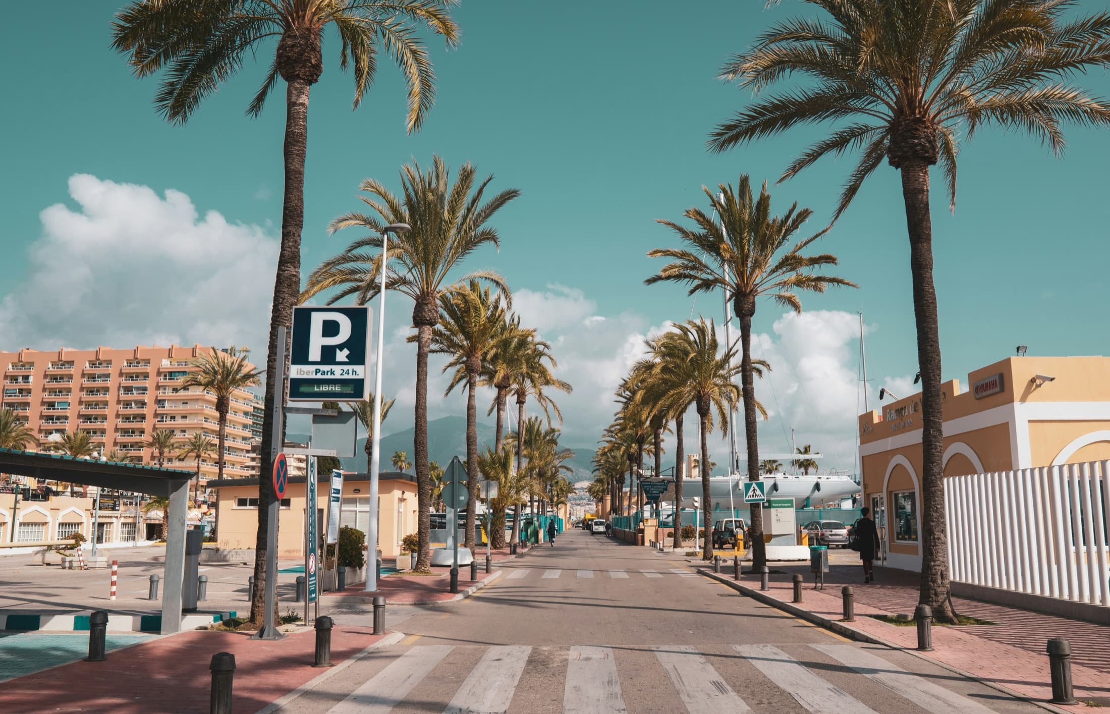 Jachthaven omzoomd door palmbomen aan de Costa del Sol