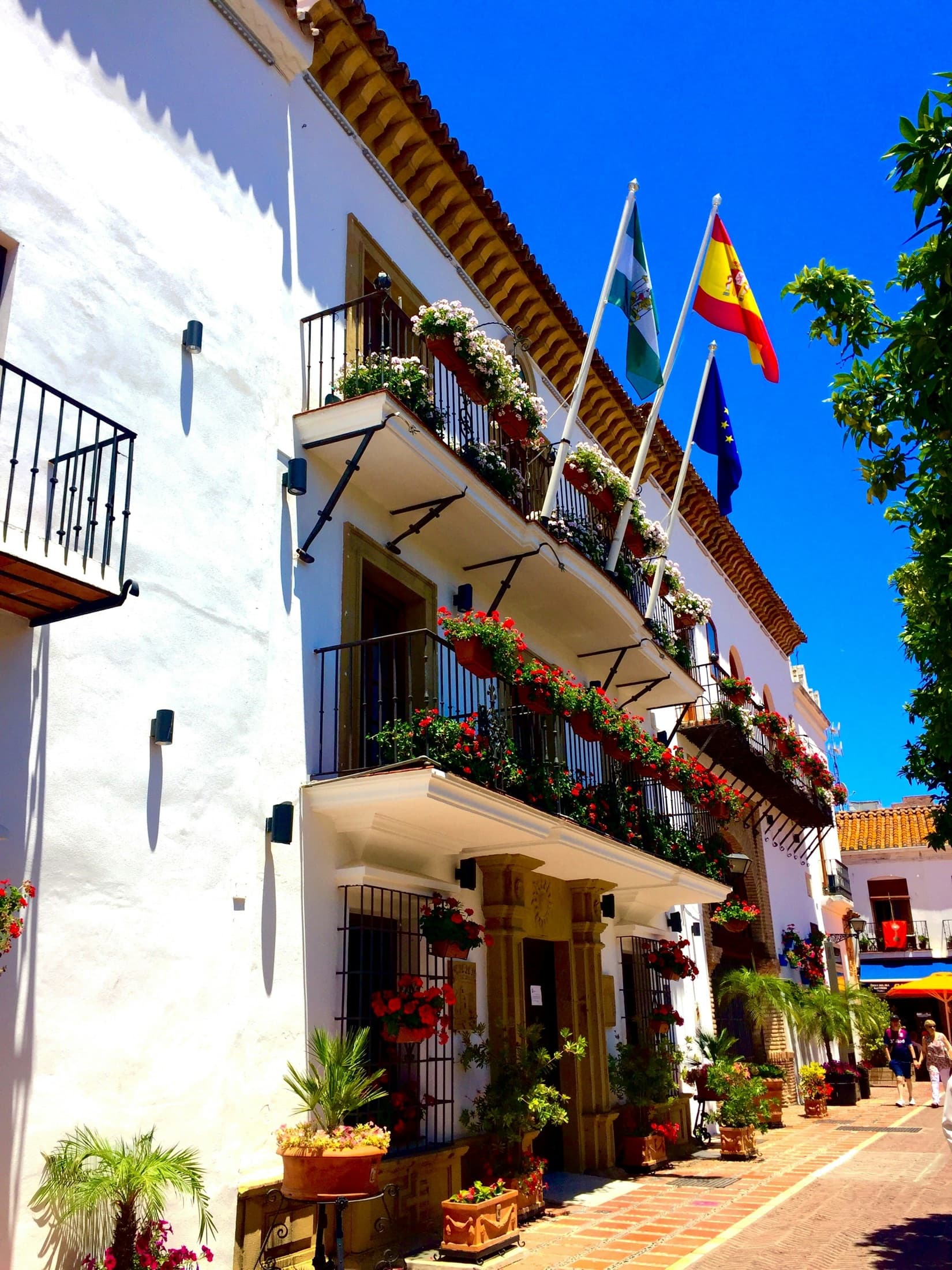 Het Ayuntamiento aan het Plaza de los Naranjos in Marbella